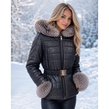Max Original Leather Dámska kožená bunda 405 fur black