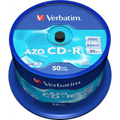 Verbatim CD-R 700MB 52x, Super AZO, spindle, 50ks (43343) – Zboží Živě