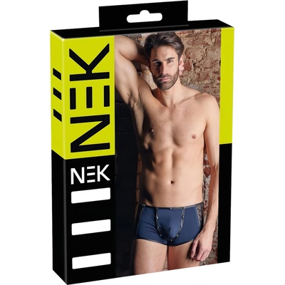 NEK - черни боксерки с връзки и мрежести панели (сини) - l