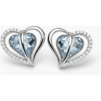 GRACE Silver Jewellery Stříbrné náušnice se Swarovski Crystals True Love srdce E-1500-LKN260323/331 Stříbrná