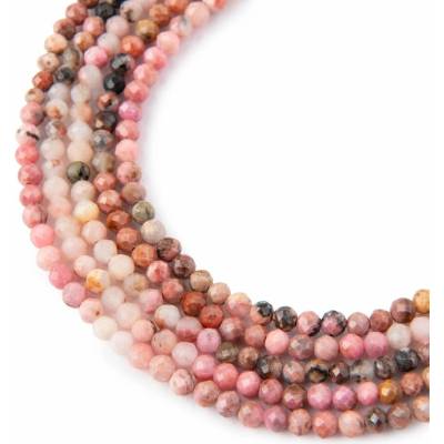 Koráliky z minerálu Rodonit gradient 3mm brúsené - 18 cm