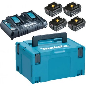 Makita Батерия Li-Ion комплект със зарядно за електроинструменти 6 Ah, 18 V, 4 бр. Makita BL1860 Set