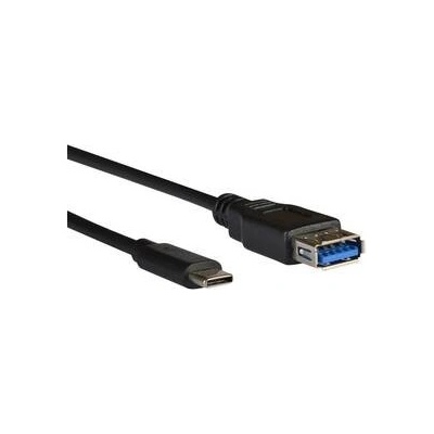 AQ xkci018 USB 3.0 / USB-C, predlžovací, 1,8m černý
