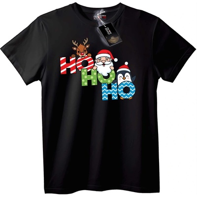 NOONEBRAND Тениска Коледни HO HO HO - S, White