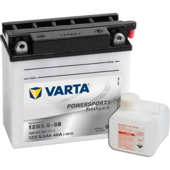 Image 1 of VARTA Powersports Freshpack 12V 5.5Ah right+ 12N5.5-3B 506011004A514