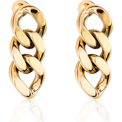 Franco Bene Řetězové naušnice krátké pozlacené 480