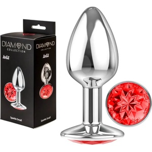  Анален плъг, метален и елегантен с червен кристал, 7см. - Diamond Sparkle (4009-06LOLA)