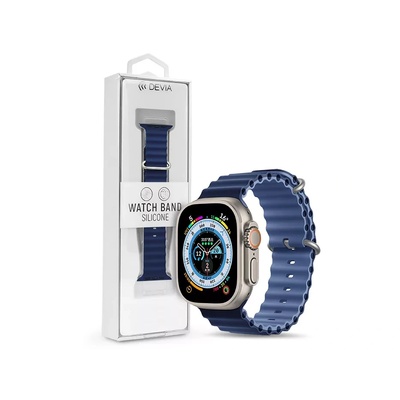 DEVIA Apple Watch силиконова спортна каишка - Deluxe Series Sport6 Silicone Two-tone Watch Band - 38/40/41 mm - син (ST381638) (ST381638) (ST381638)