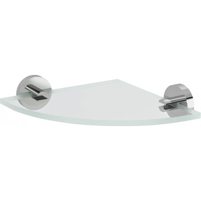 Sapho X-ROUND skleněná police rohová, čtvrtkruhová 200 x 200 mm chrom/čiré sklo XR009-11