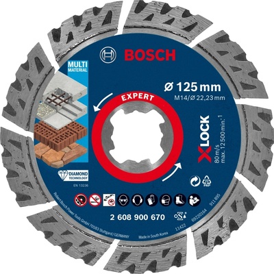 Bosch Diamantový rezný kotúč Expert X-Lock, Multi Material, pr. 125 mm