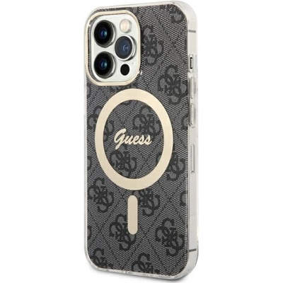 GUESS Кейс Guess GUHMP13LH4STK за iPhone 13 Pro / 13 6.1", черен / черен, твърд, 4G MagSafe (GUE002810-0)