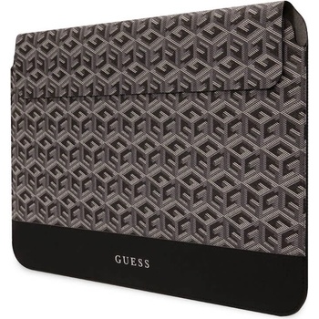 GUESS Дизайнерски кожен калъф за MacBook Air 13, MacBook Pro 13, MacBook Pro 14 и лаптопи до 14 инча - Guess PU G Cube Leather Laptop Sleeve 14 (черен) (GUCS14HGCFSEK)
