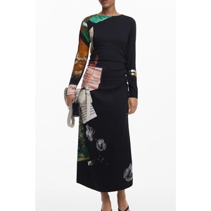 Desigual Дълга рокля за жени desigual, Размер xs, Цвят Черен (25wwvw08_ne2000)