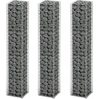 zahrada-XL Sada gabionů 3 ks pozinkovaný drát 25 x 25 x 150 cm