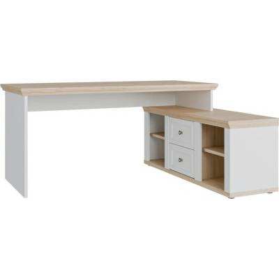 Sconto Písací stôl PONTYPOOL biela/dub riva 76 x 170 x 130