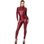 Noir Handmade F395 Dark Romance Three-Way Zip Catsuit Burgundy XXL