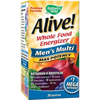 Nature's Way Alive Men's Multi Max Potency, 30 таблетки, Nature's Way (12063)