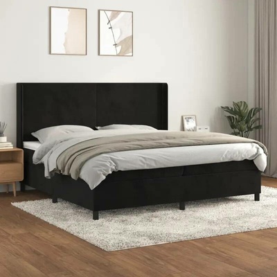 vidaXL 11461.3132581 Boxspring postel s matrací černá samet