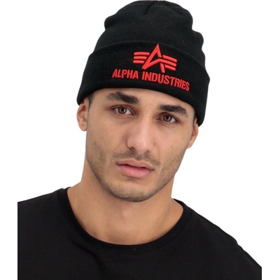 Alpha Industries 3D Beanie Black/Red čiapka