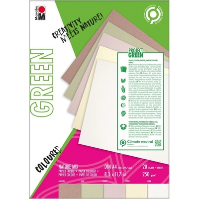 Marabu Green Sada papírů A4 Nature mix odstínů