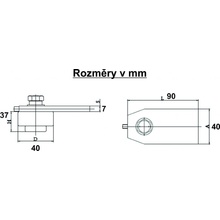 Radecco Vrchní panty - 40/70/120 mm Průměr: 40 mm (nosnost 300 kg)