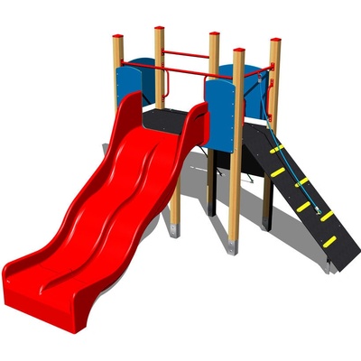 Playground System - sestava s dvojitou skluzavkou a šplháním