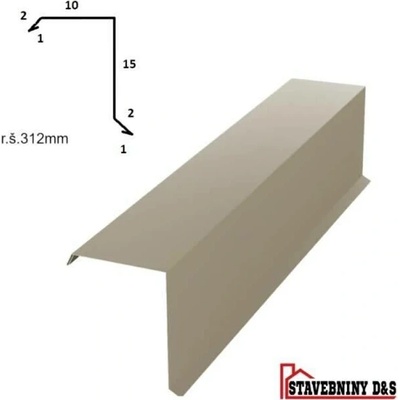 Závětrná lišta horní rš: 312mm délka 2m (štítové lemování)
