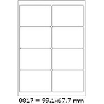 CDRmarket Самозалепващи етикети 99, 1 x 67, 7 mm, 8 етикета, A4, 100 листа (R0ECO.0817A)