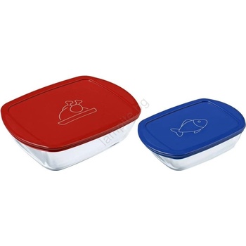 UTC Комплект от 2 стъклени кутии за съхранение на храна pyrex 1, 2/2, 5 л (ut0344)