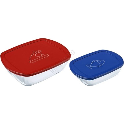 UTC Комплект от 2 стъклени кутии за съхранение на храна pyrex 1, 2/2, 5 л (ut0344)