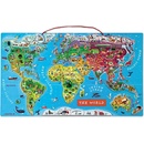 Dekorace do dětských pokojů Janod magnetická mapa sveta MAGNETIC WORLD MAP SPANISH VERSION 92 magnetov štátov