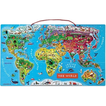Janod magnetická mapa sveta MAGNETIC WORLD MAP SPANISH VERSION 92 magnetov štátov