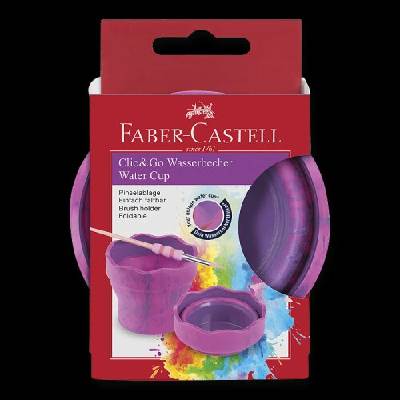 Pohárik na vodu Faber-Castell Click & Go Unicorn mramorovo ružový -