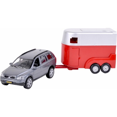 Kids Globe Auto Volvo XC90 kovové PB přívěs s koněm
