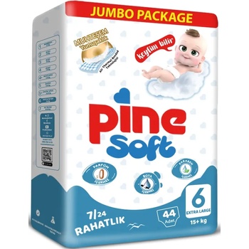 Pine Бебешки пелени Pine Soft - Extra Large 6, 44 броя (8699096964161)