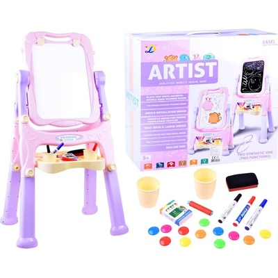 Oboustranná tabule 2v1 magnetická křídová Růžová