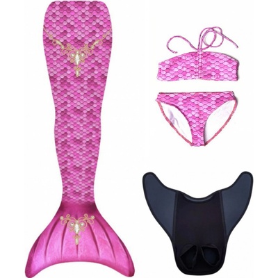 mořské panny Kuaki Mermaids ocas monofin ploutev a plavky set 4 ks Princess XS