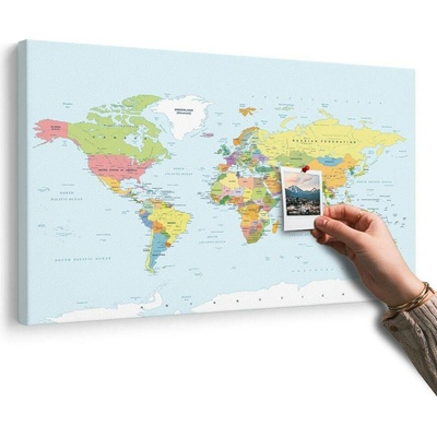 Obraz na korku klasická mapa - 90x60 color mix