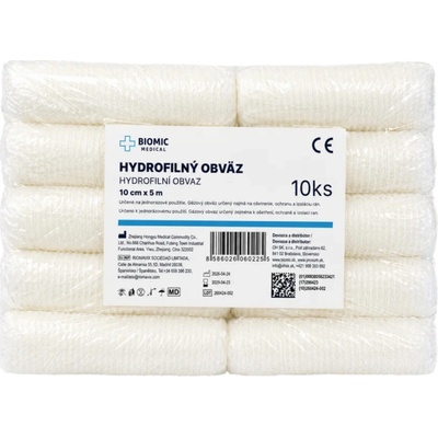 BIOMIC Nesterilný obväz 10 cm x 5 m 10 ks