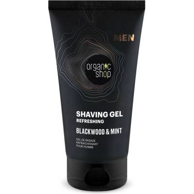 Organic Shop osvěžující gel na holení Blackwood a máta 150 ml