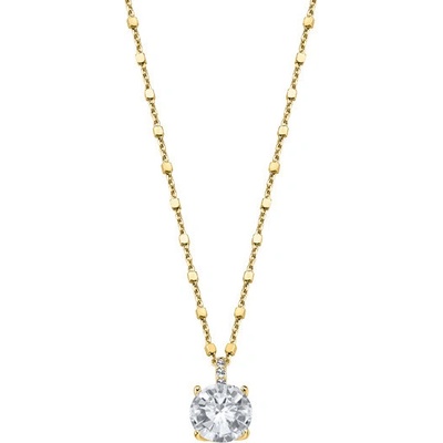 Lotus Silver Pozlátený strieborný náhrdelník s kryštálmi Swarovski LP2005-1/5