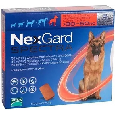 Merial NexGard Spectra, Нексгард Спектра 3 таблетки в кутия, за кучета от 30 до 60 кг