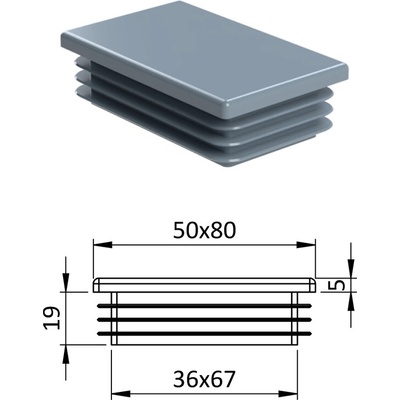 Krytka plastová 50 x 80 mm