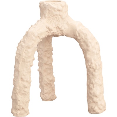 Béžový kovový svícen DUTCHBONE CRUZ 16 cm