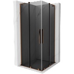 Mexen Velar L Duo плъзгаща се душ кабина 90 x 90 см, графит, розово злато - 871-090-090-02-43-60 (871-090-090-02-43-60)