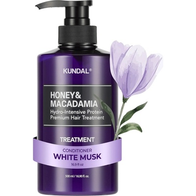 KUNDAL Honey & Macadamia Treatment hydrointenzívna proteínová kúra na vlasy White Musk 500 ml