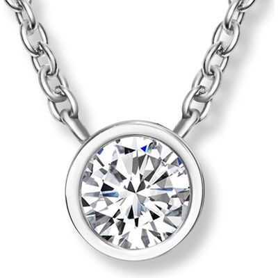 CRYSTalp Minimalistický oceľový náhrdelník s kryštálom 30398.CRY.E