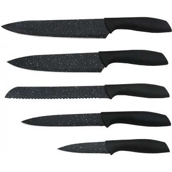 Image 1 of ZEPHYR Комплект ножове с поставка zephyr zp 1633 vm6, 6 части, Мраморно покритие, Черен (1630120201)