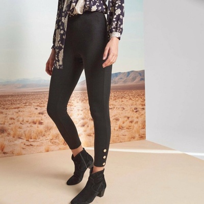 Legíny na koncoch zdobené gombíkmi čierna Blancheporte