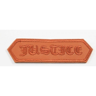 Nažehľovacia záplata - JUSTICE - rozmer 2,5 cm x 8 cm - škoricová